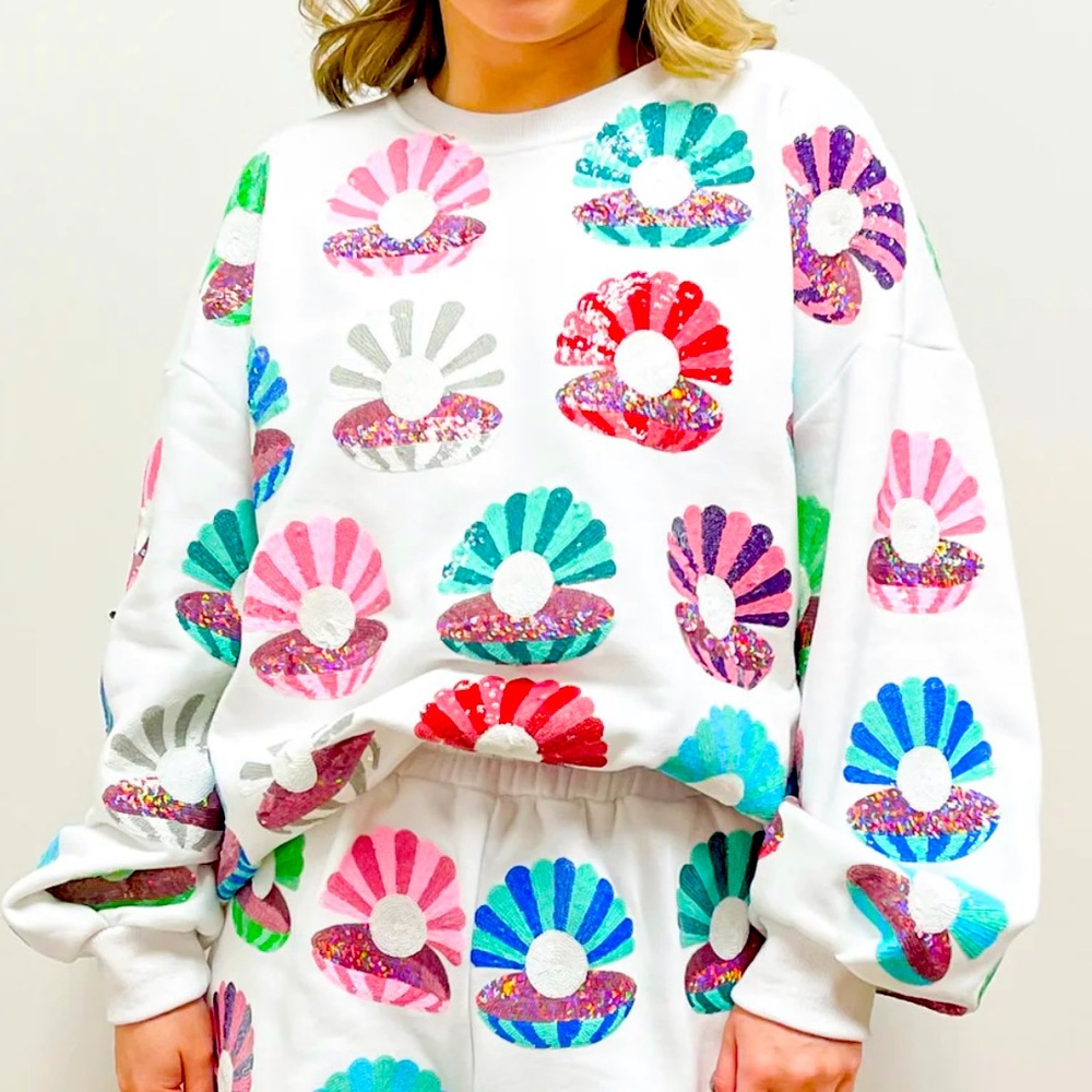 Queen of Sparkles Colorful Sequin Sweatshirt